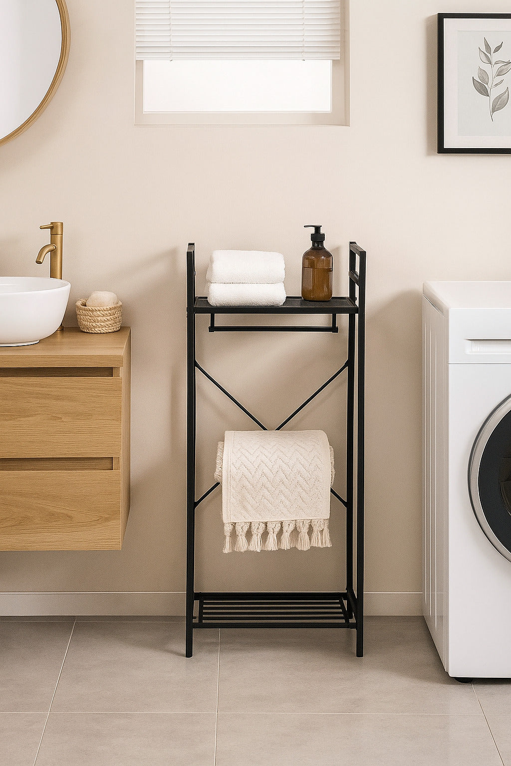 Estantería Metálica de 2 Niveles para Almacenamiento | Organizador Vertical Multifuncional - Color Negro - 141x64x40 cm - Buyqualia