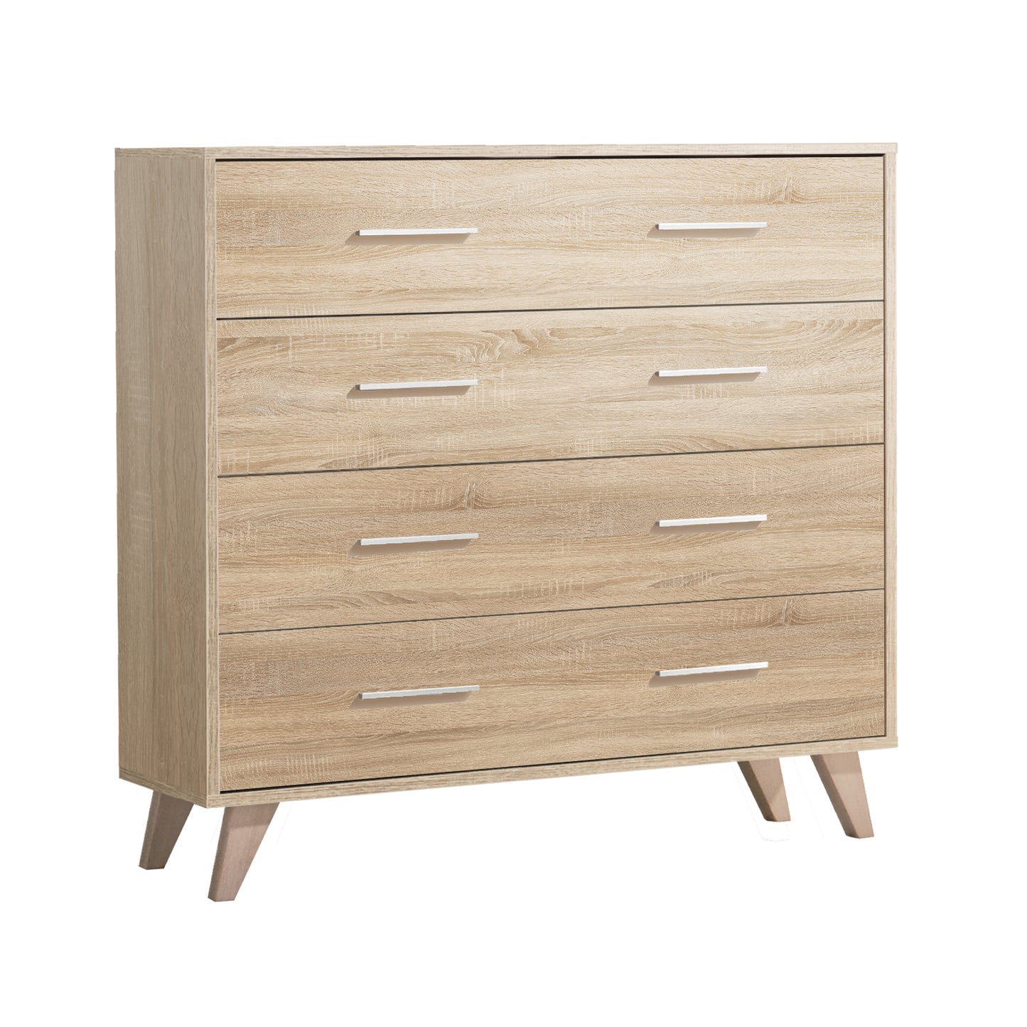 Cómoda 4 Cajones Color Cambrian o Blanco – Mueble Auxiliar de Dormitorio u Sala, Estilo Moderno - 80x90x35 cm - Buyqualia