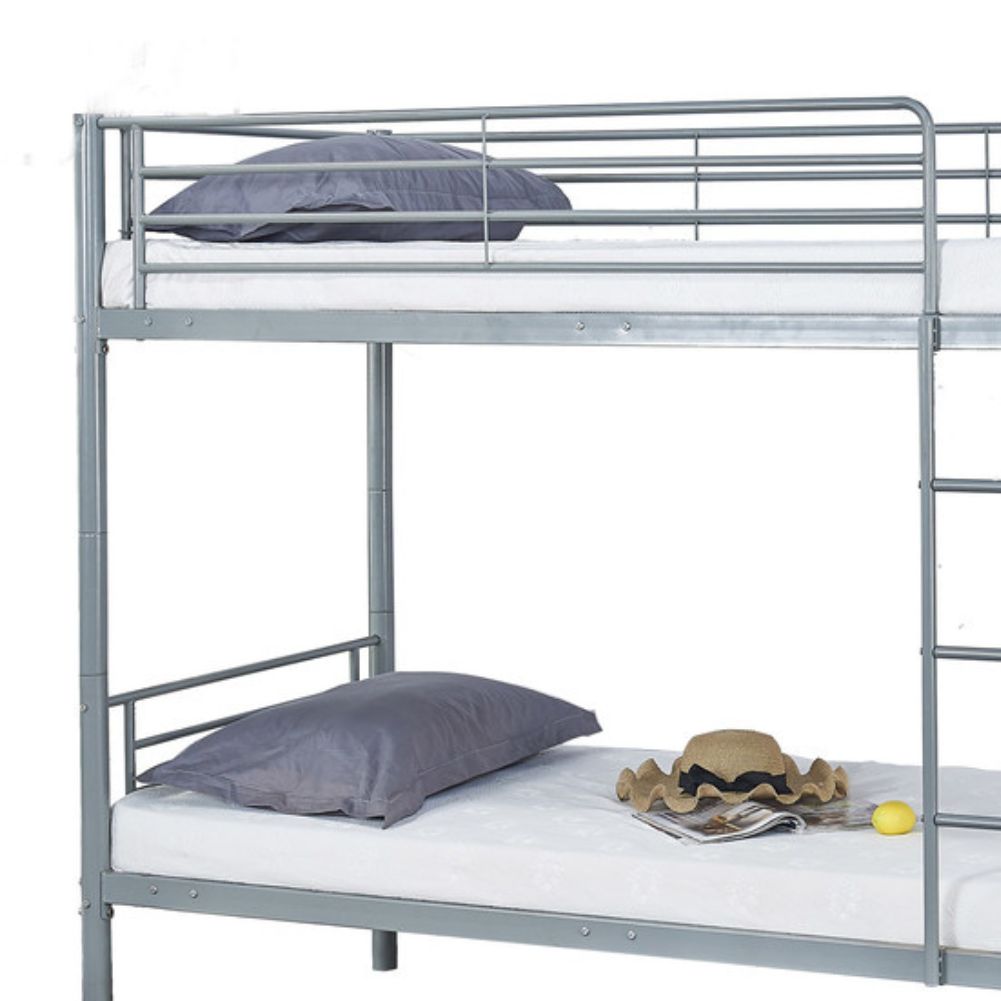 Litera Metálica Gris para Colchones de 90x190 cm