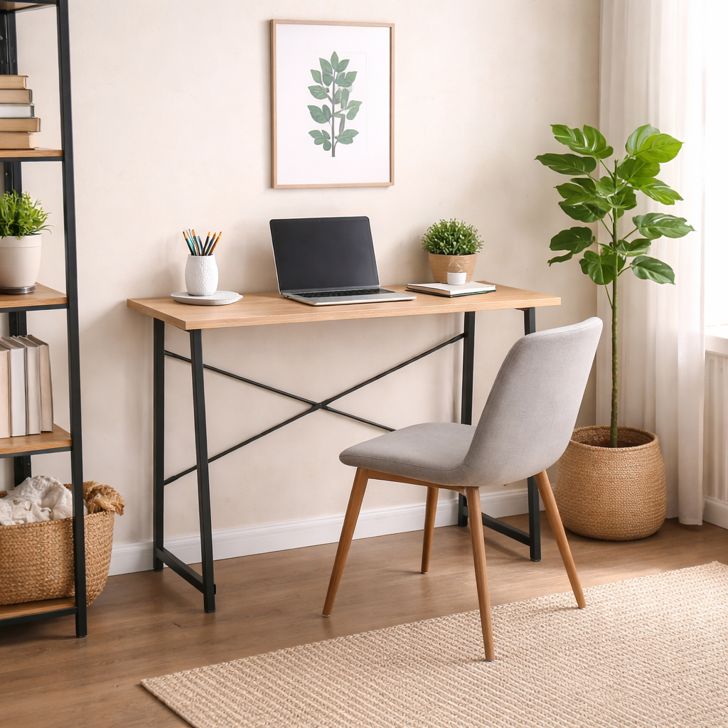 Escritorio Plegable Minimalista con Estructura Metálica