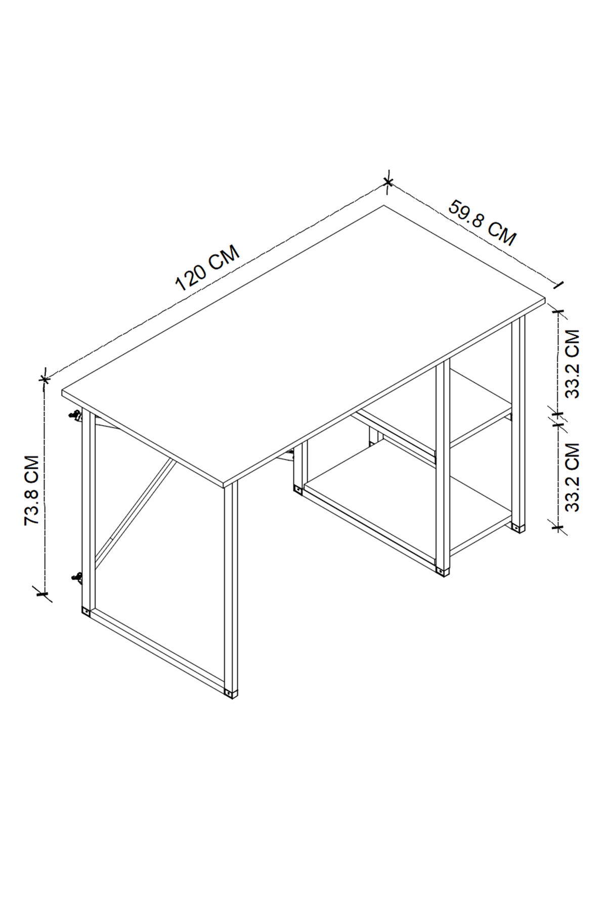 Buyqualia Mesa Escritorio para despacho u Oficina en casa de Estilo Industrial con Estructura de Acero (Ancho 90 cm)