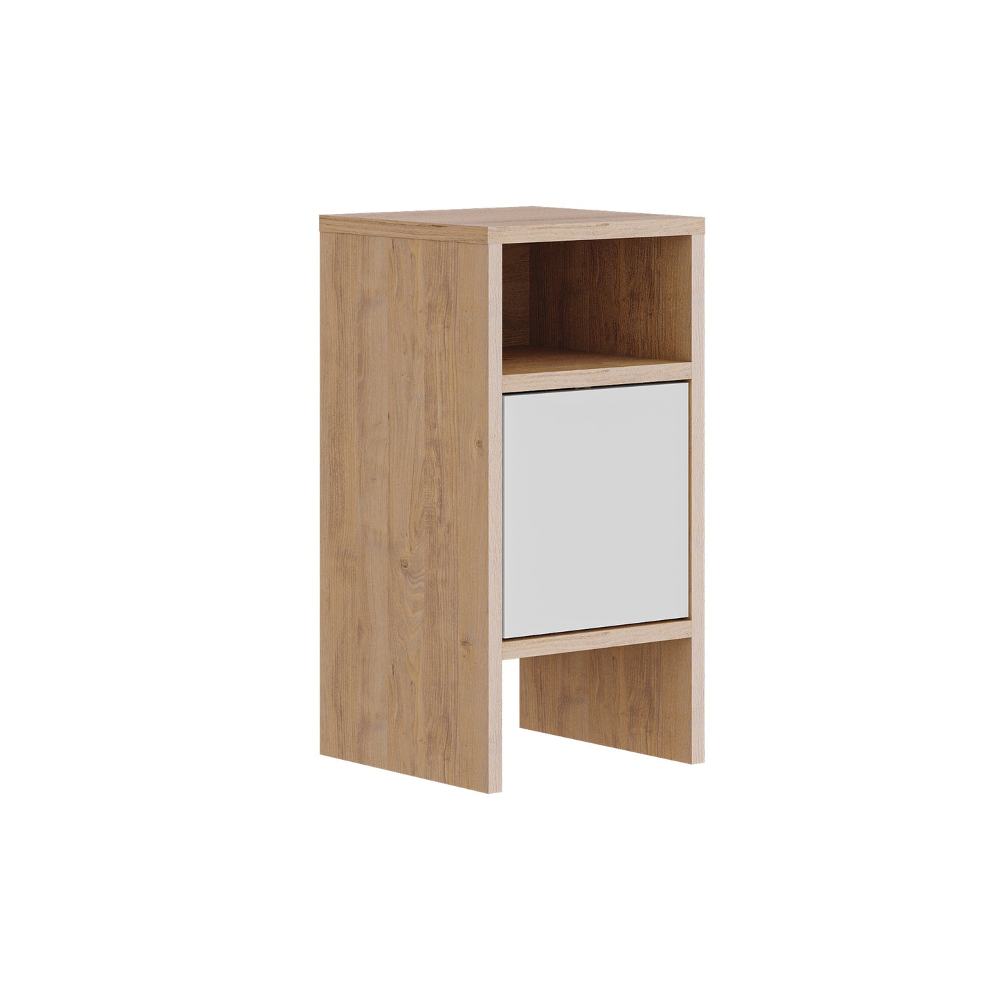 Mesita de noche con estante y puerta ( alto 59 / ancho 30 / fondo 30 )