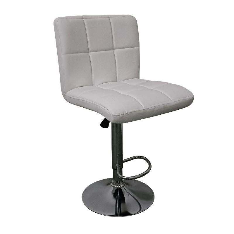Pack 2 Taburetes Altos de Cocina o Barra en Polipiel Altura Ajustable con Reposapiés Cromado Estilo Moderno