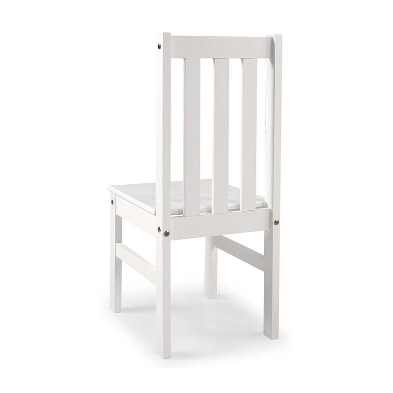 Juego de 2 Sillas de Comedor de Madera Maciza - Modelo OSMA - Blanco - Buyqualia