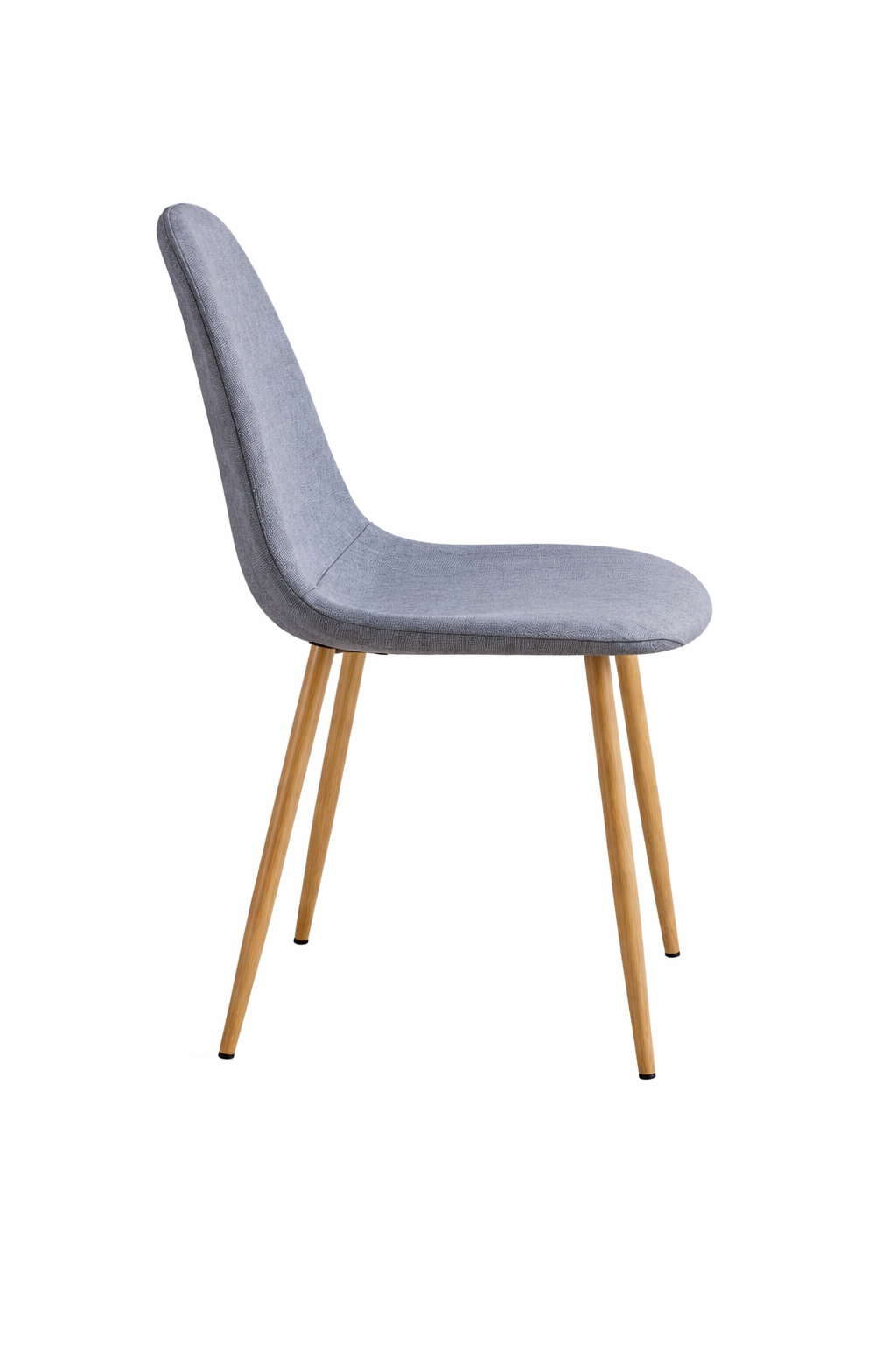 Juego de 4 sillas de Comedor Estilo Escandinavo – Asiento Acolchado en Tela Gris y Patas en Color Natural, 86x49x43 cm - Buyqualia