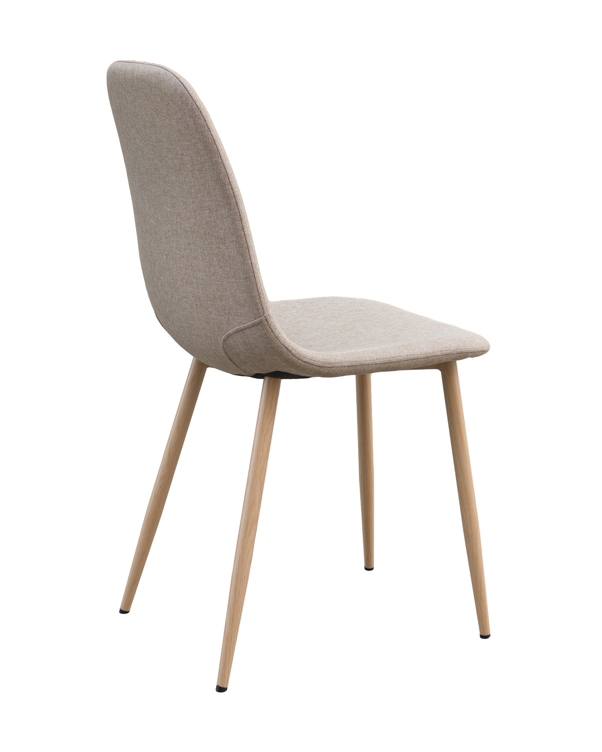 Juego de 4 sillas de Comedor Estilo Escandinavo Asiento Acolchado en Tela Gris y Patas en Color Natural