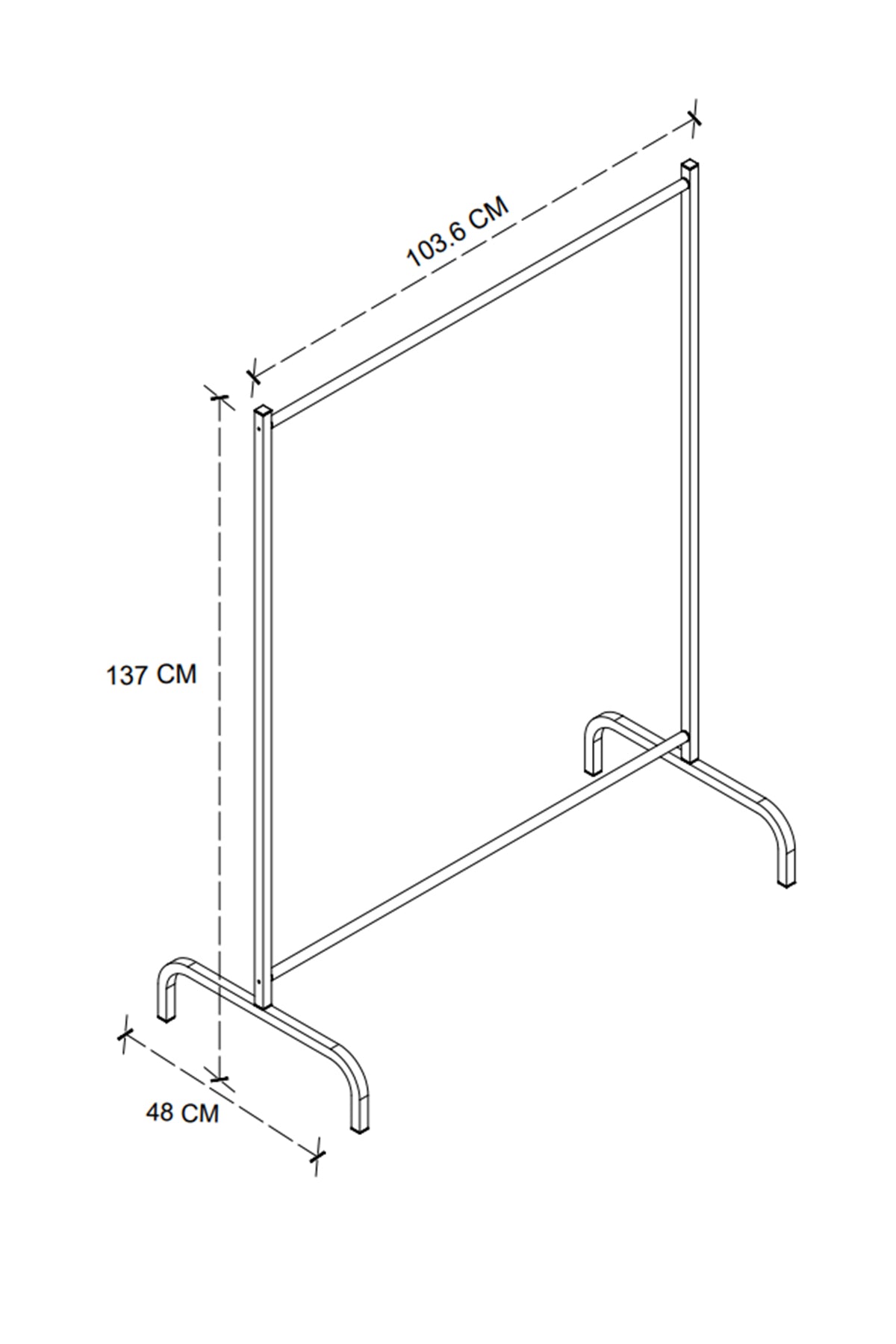 Buyqualia Perchero de pie burro para colgar ropa en acero negro (alto 90 / ancho 90) cm