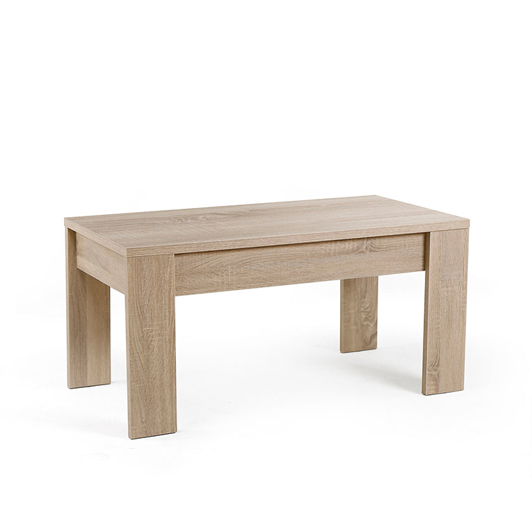 Buyqualia Mesa de Centro de Madera Rectangular elevable con Compartimento bajo Tapa (51/63x105x55 cm)