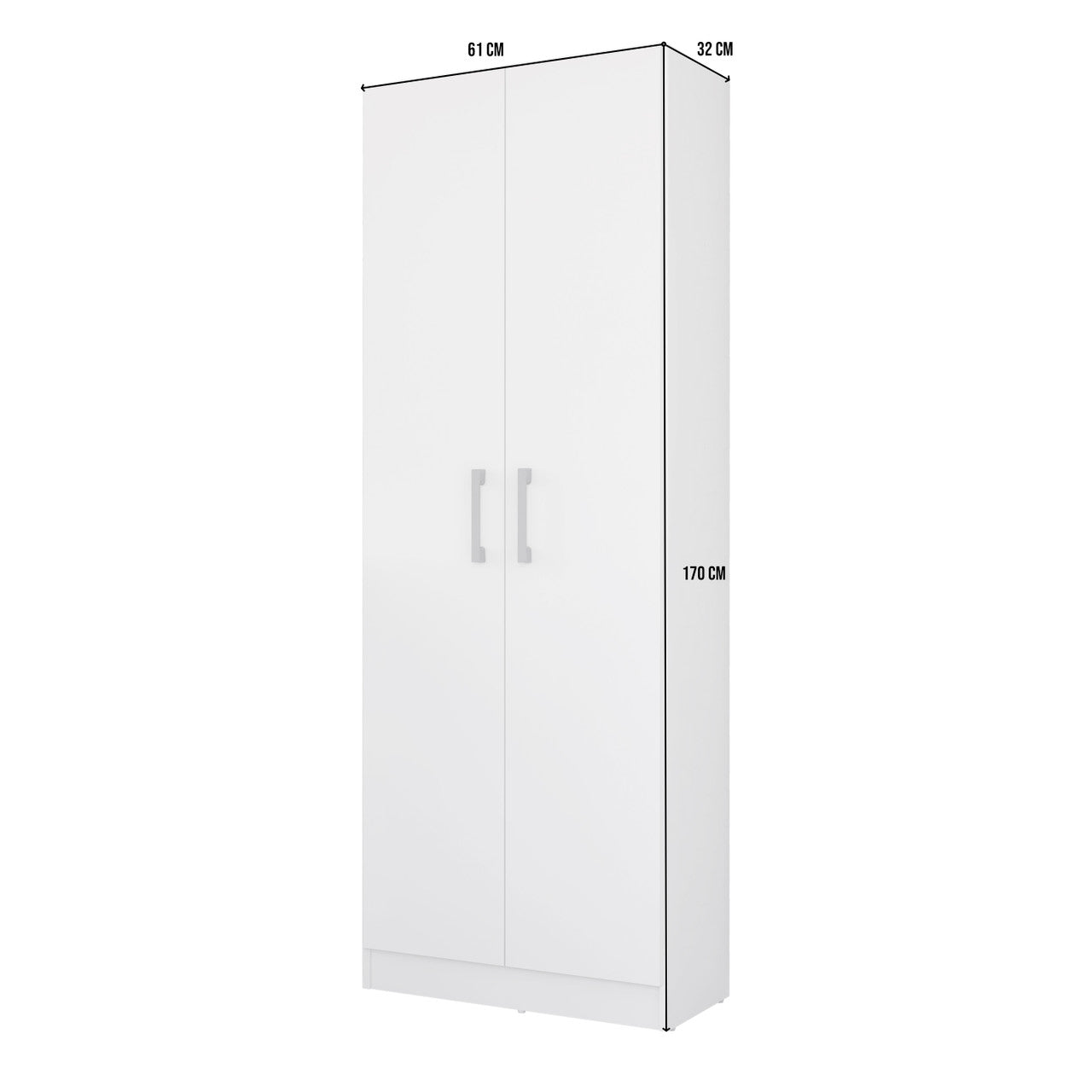 Armario hogar escobero Multiusos Dos Puertas en Color Blanco