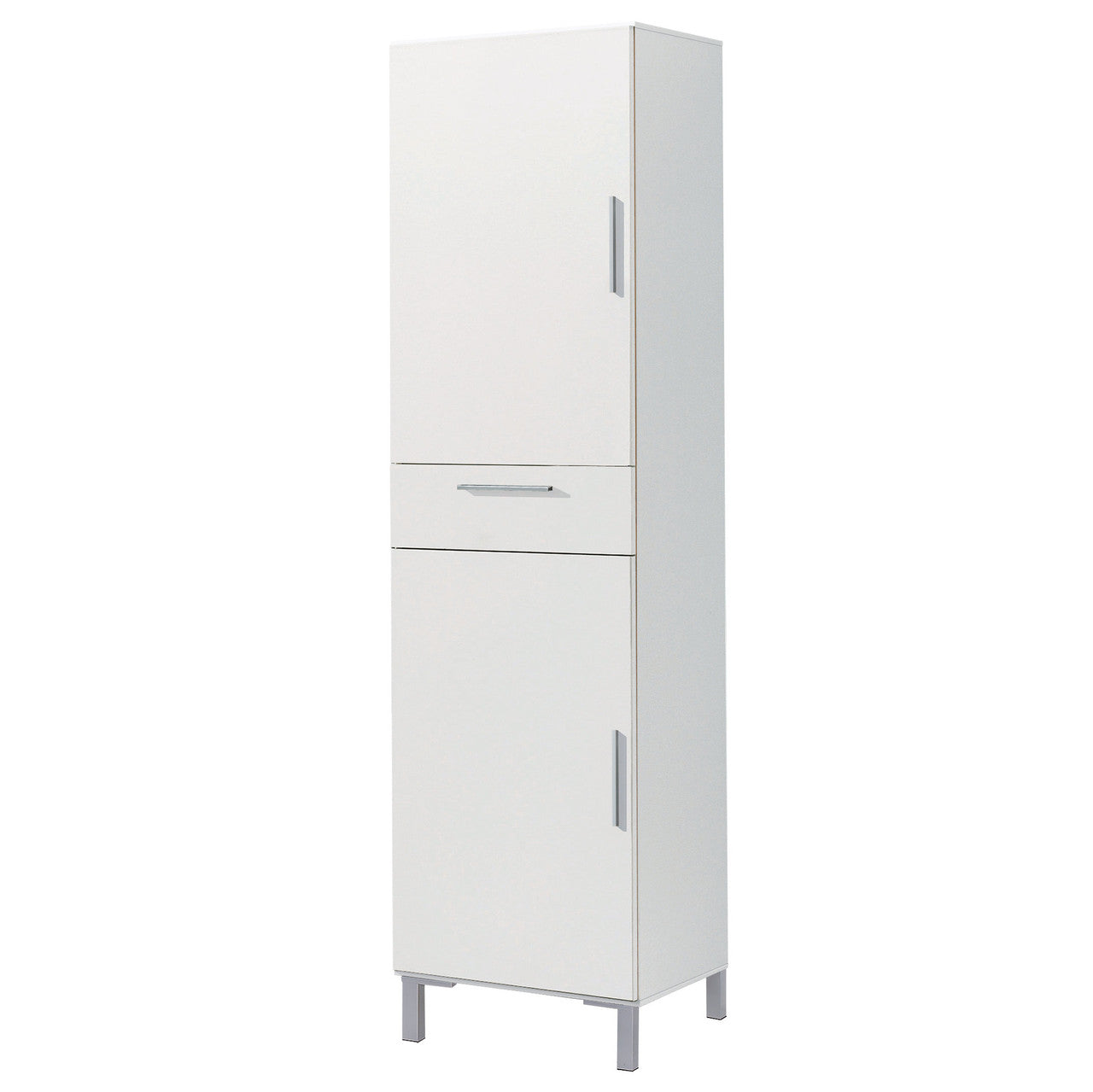 Armario multiusos despensa con un cajón color blanco de buyqualia