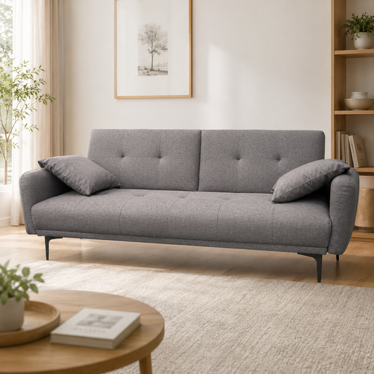 Sofá Cama Clic-Clac en Tela – Moderno, funcional y cómodo, Diseño 2 en 1 para Salón o Habitación - Buyqualia
