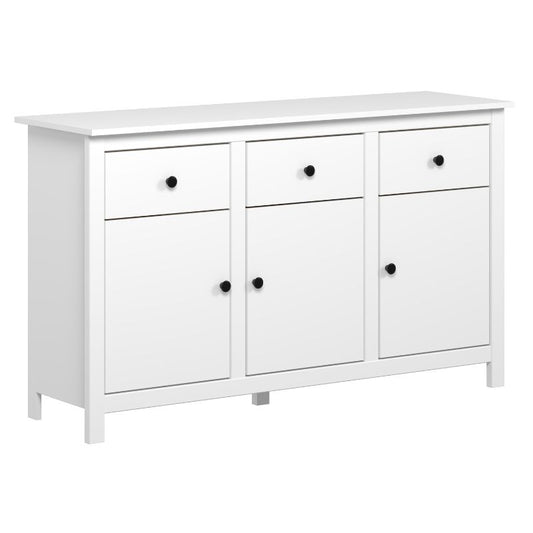 Aparador blanco moderno con cajones y puertas