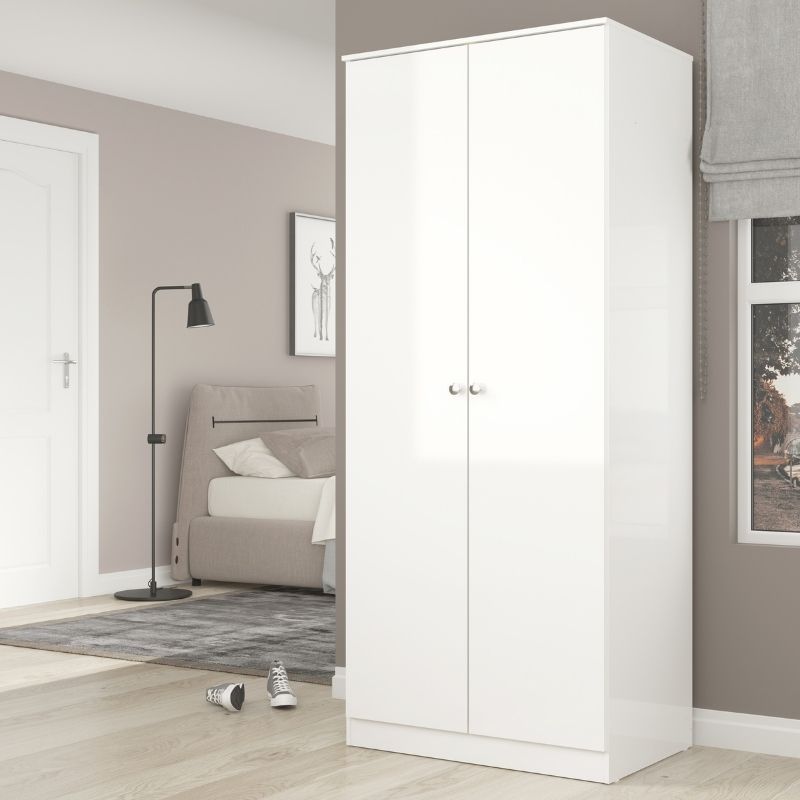 Armario blanco de 2 puertas