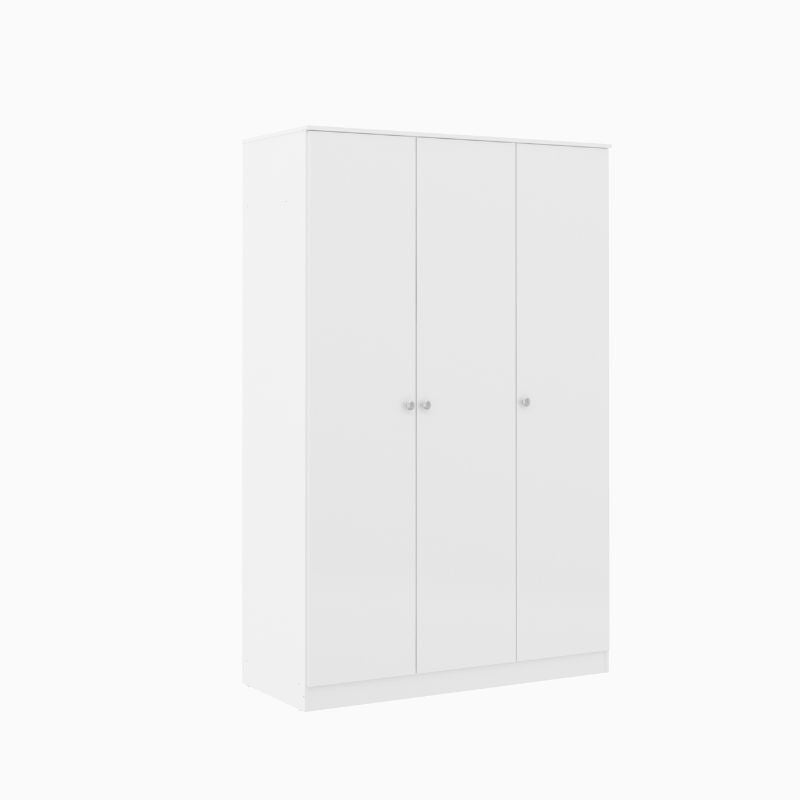 Armario Blanco 175x112x49 cm con 3 Puertas – Armario de Dormitorio Moderno y Funcional