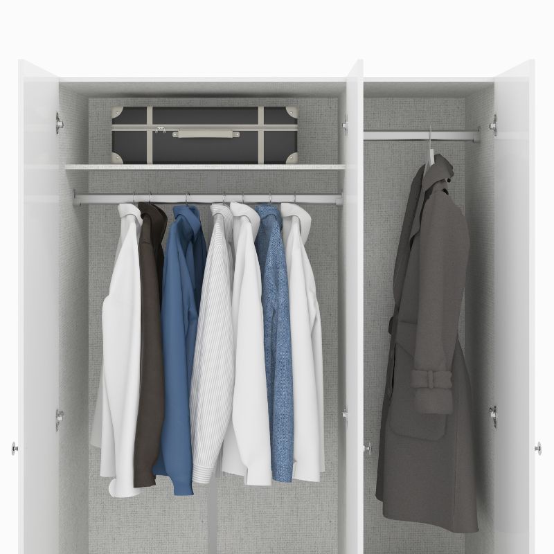 Armario Blanco 175x112x49 cm con 3 Puertas – Armario de Dormitorio Moderno y Funcional