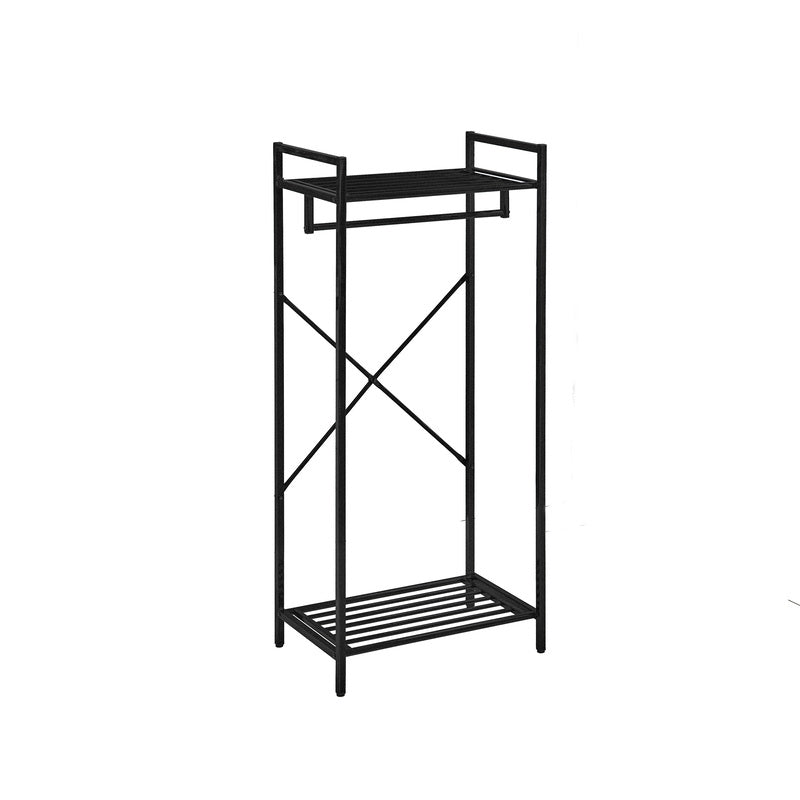 Estantería Metálica de 2 Niveles para Almacenamiento | Organizador Vertical Multifuncional - Color Negro - 141x64x40 cm - Buyqualia