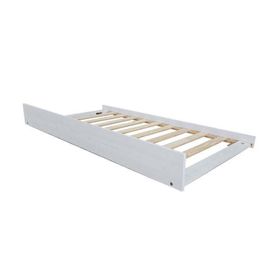 Cama Auxiliar para Litera de Madera – 189x96x22 cm | Estructura Baja Deslizante0 para Cama Nido o Litera | Color Blanco - Buyqualia