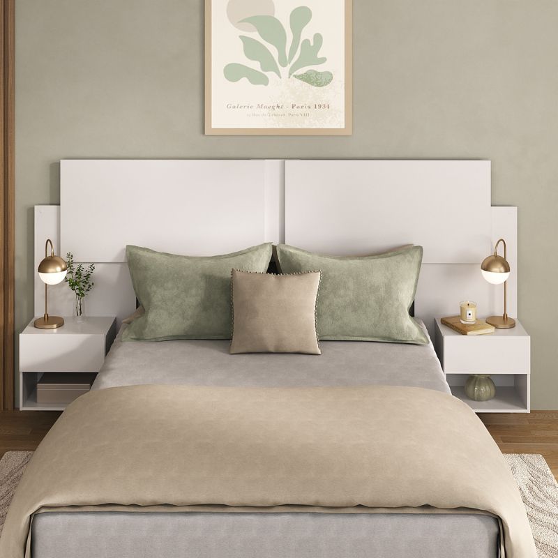 Cabecero puente blanco con mesitas integradas (212x95 cm) para cama de 150/160 cm