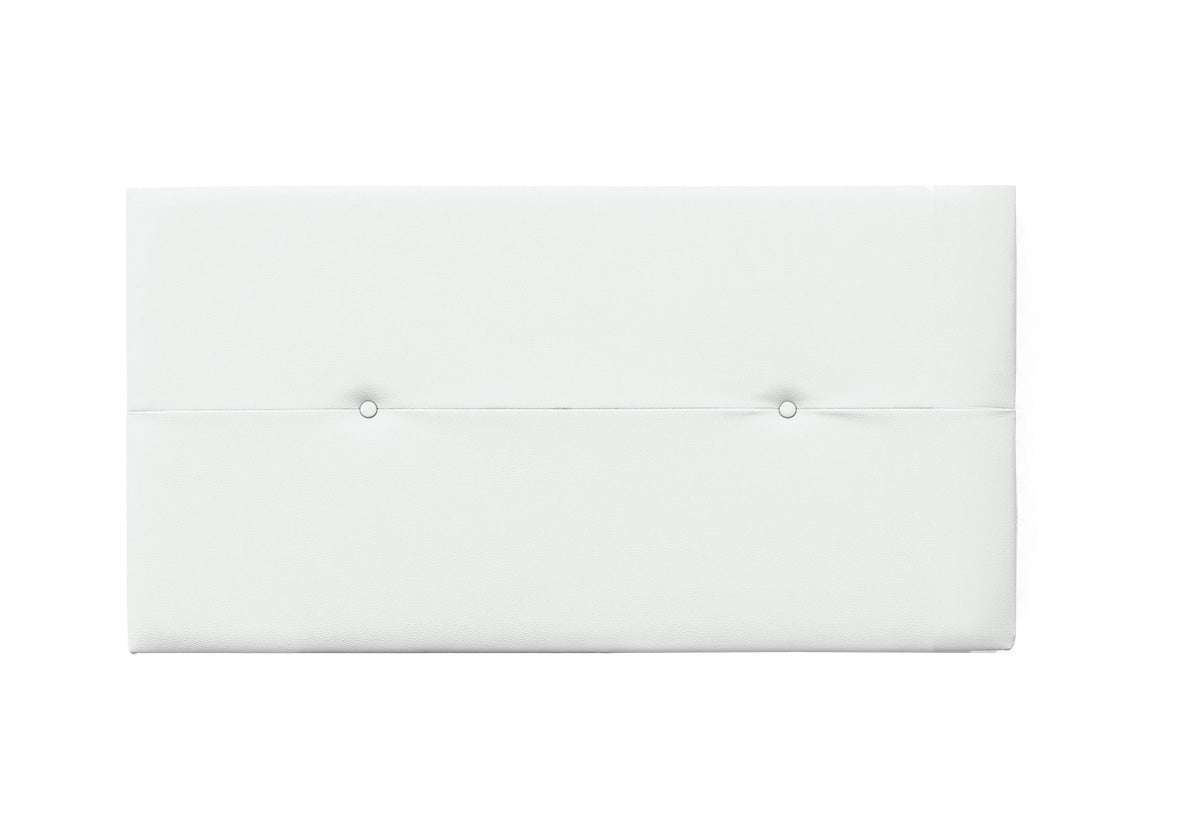 Cabezal tapizado en polipiel blanco con detalle de botones – Elegante y moderno, 110x55x4 cm - Buyqualia