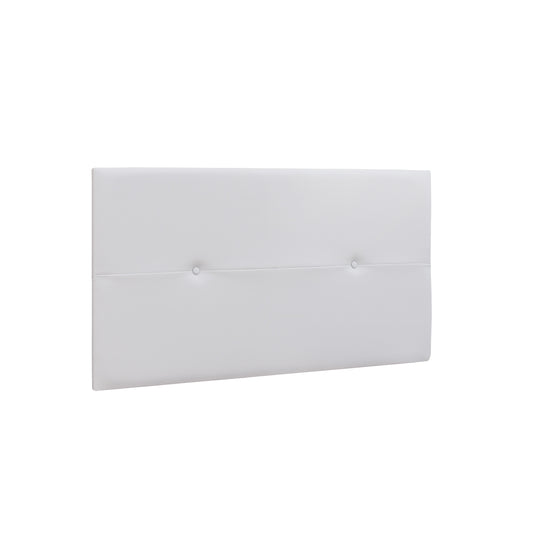 Cabezal tapizado en polipiel blanco con detalle de botones – Elegante y moderno, 110x55x4 cm - Buyqualia