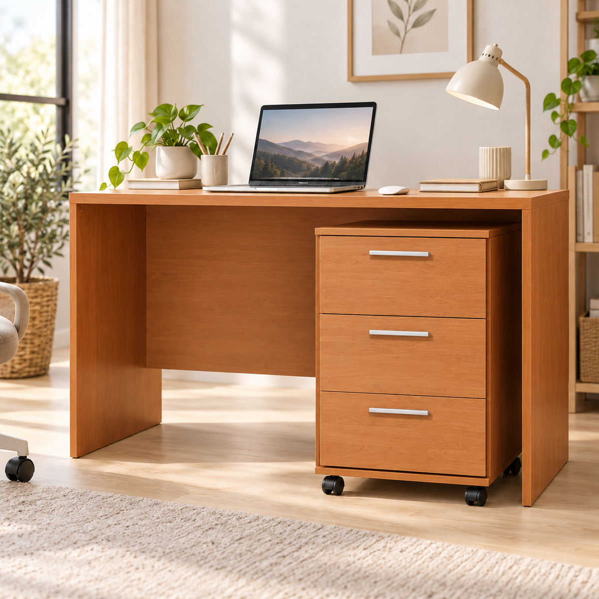 Cajonera para escritorio con ruedas de tres cajones