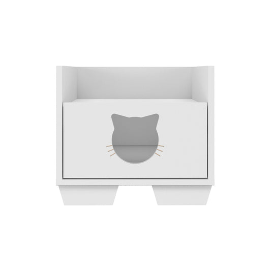Buyqualia Cama Cueva para Mascota (Gato) Color Blanco (Alto 35/ Ancho 39/ Fondo 40)