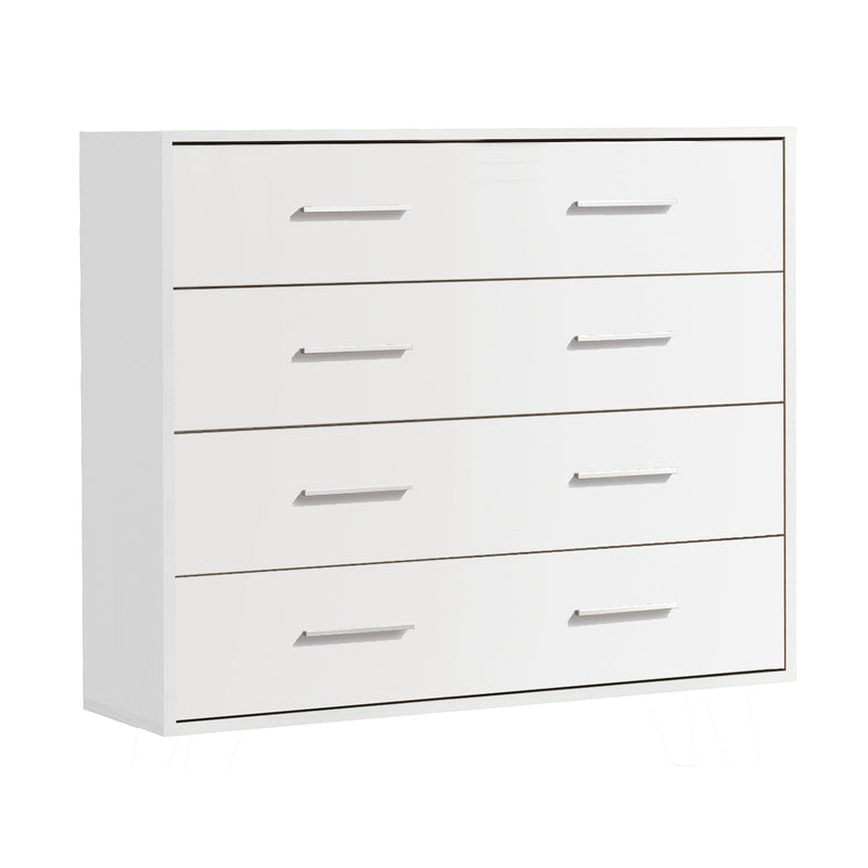 Cómoda 4 Cajones Color Cambrian o Blanco – Mueble Auxiliar de Dormitorio u Sala, Estilo Moderno - 80x90x35 cm - Buyqualia