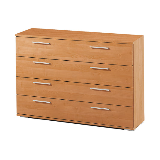 Cómoda 4 Cajones Color Cerezo – Mueble Auxiliar de Estilo Clásico y Elegante, 102x82x42 cm - Buyqualia