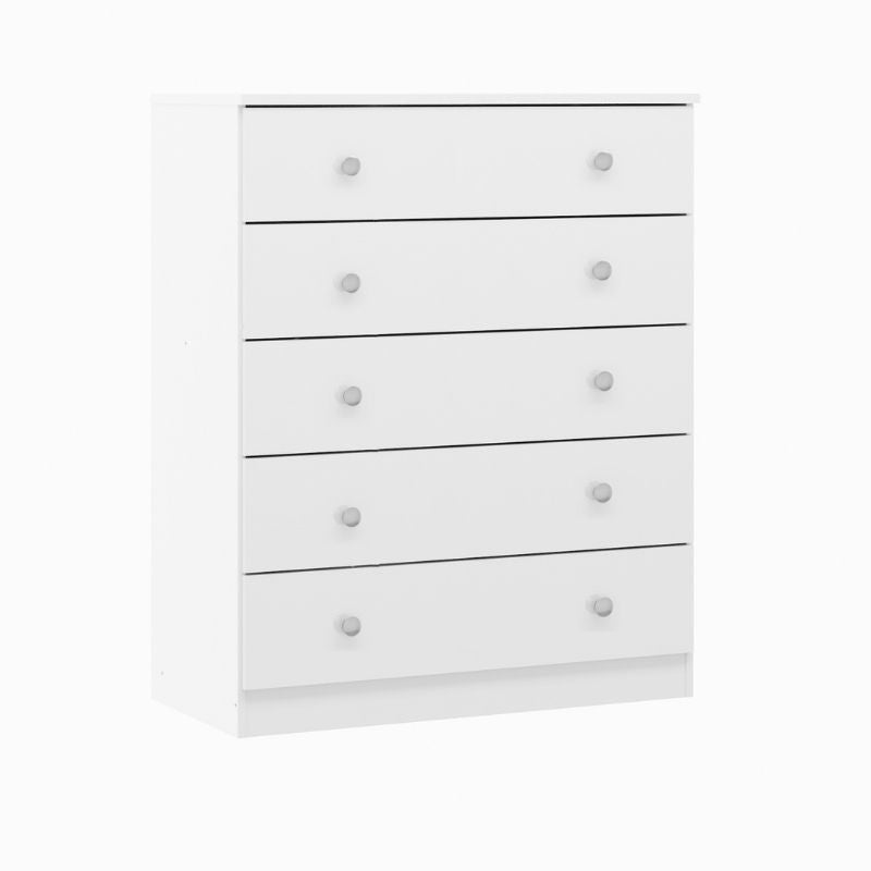 Sinfonier Blanco 91,5x75x36 cm con 5 Cajones – Sinfonier de Dormitorio Moderno y Funcional