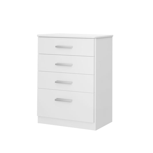 Buyqualia - Comoda para Dormitorio 4 cajones, Blanco Snow, 86x61x38