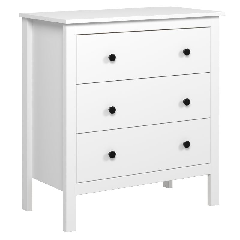 Cómoda blanca moderna de 3 cajones