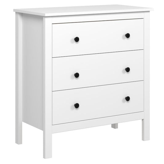 Cómoda blanca moderna de 3 cajones