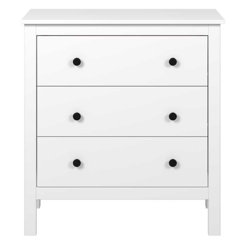 Cómoda blanca moderna de 3 cajones
