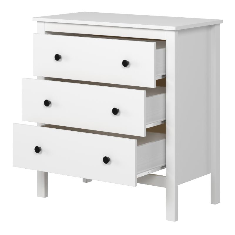 Cómoda blanca moderna de 3 cajones
