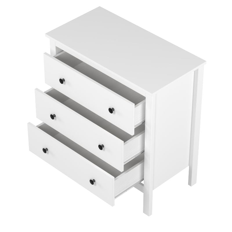 Cómoda blanca moderna de 3 cajones