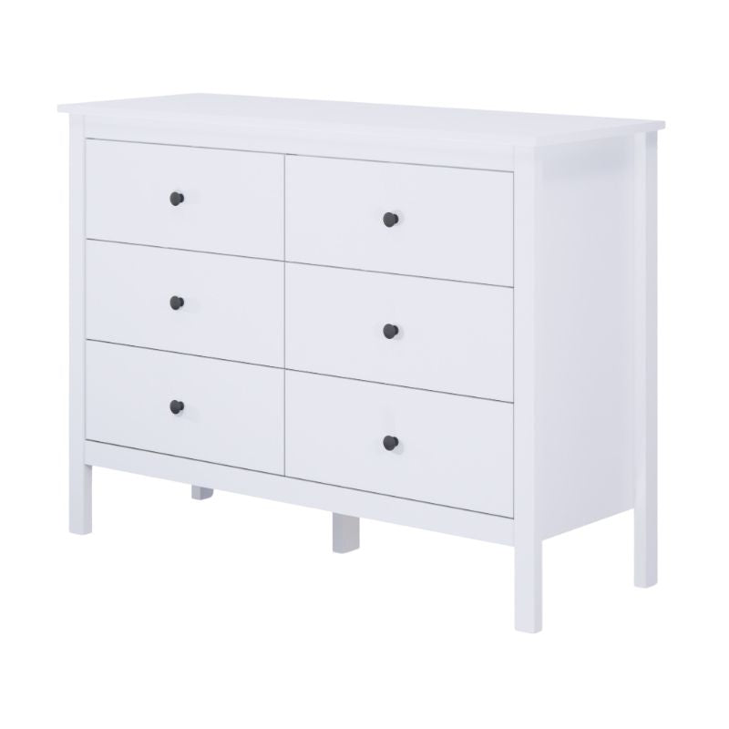 Cómoda Blanca de 6 Cajones con Diseño Moderno