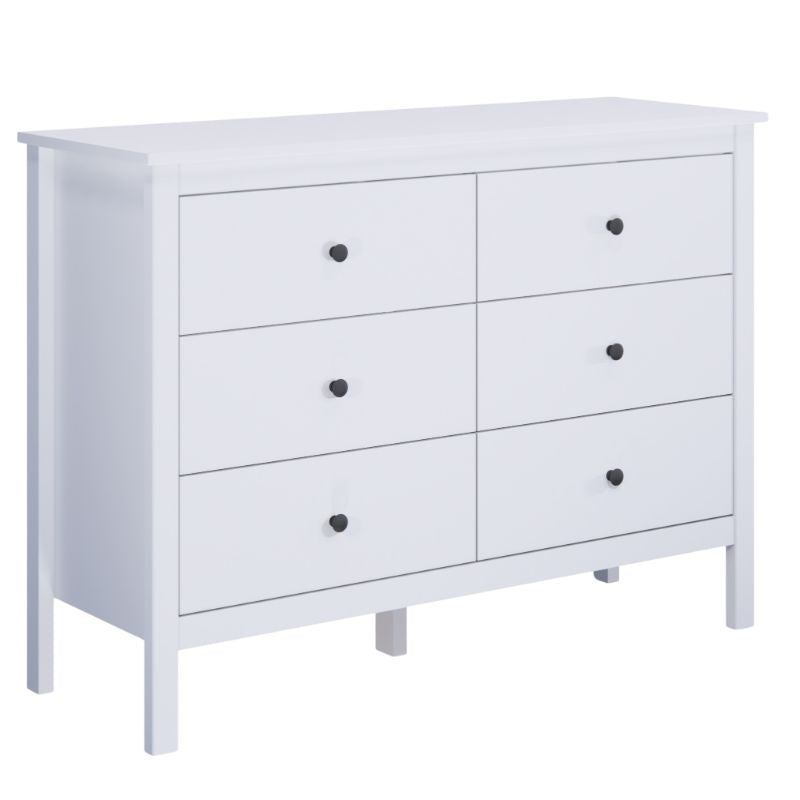 Cómoda Blanca de 6 Cajones con Diseño Moderno