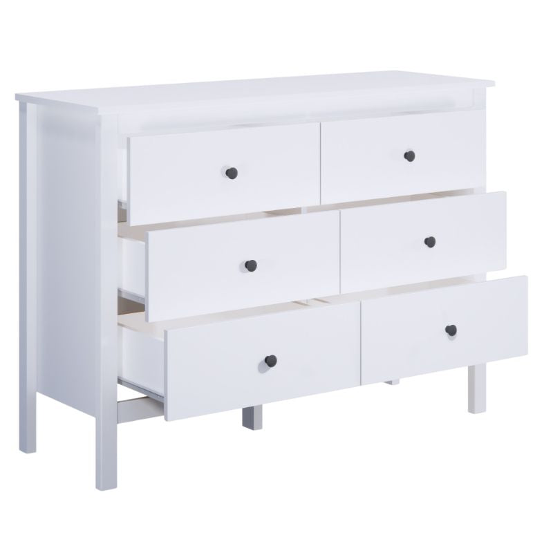 Cómoda Blanca de 6 Cajones con Diseño Moderno