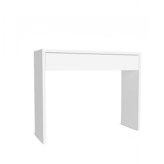 Buyqualia - Recibidor Entrada con Consola de un cajón - Tres Colores (Blanco, Marrón y Roble)