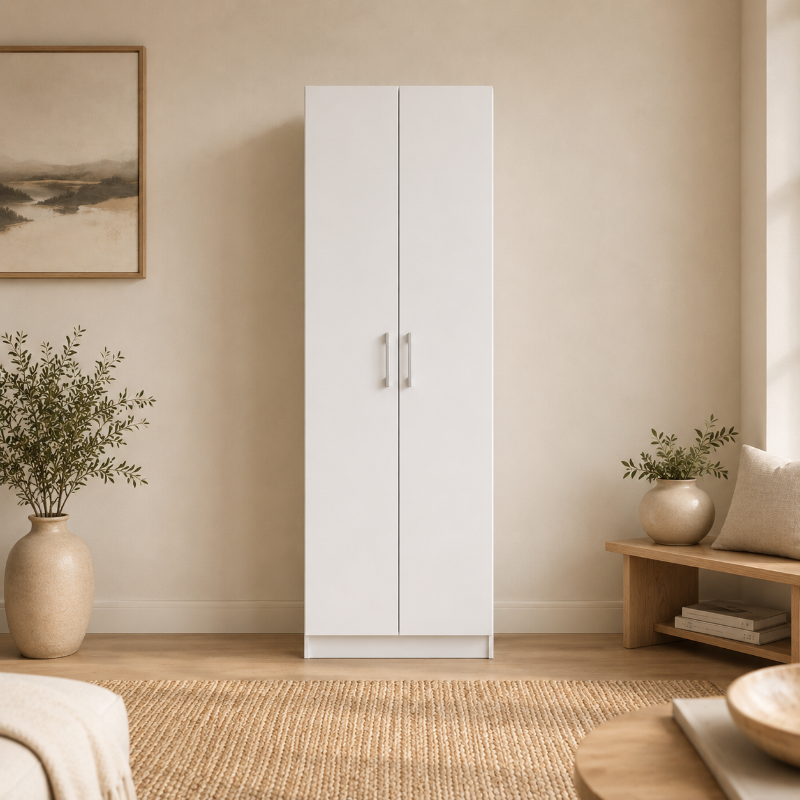 Armario hogar multiusos para baño cocina o trastero en color blanco ( alto 169 / ancho 56 / fondo 34 )