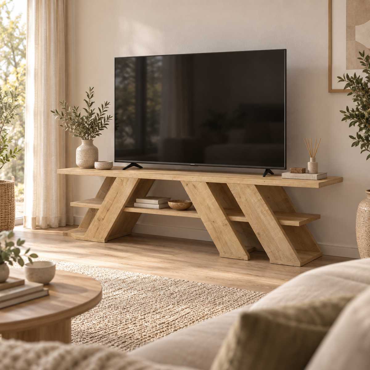 Mesa TV Mueble para salón Comedor en Color Blanco o Safir