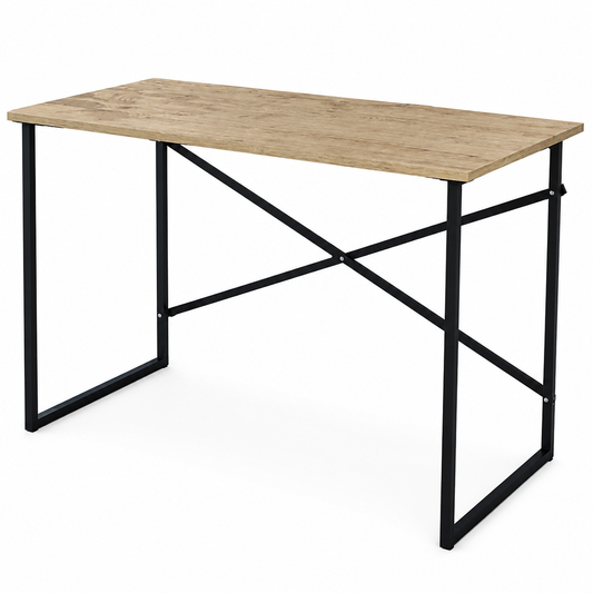 Mesa Escritorio Estilo Industrial 120x75x60 cm | Tapa Color Safir y Patas de Acero Negro | Escritorio Moderno para Oficina o Estudio - Buyqualia