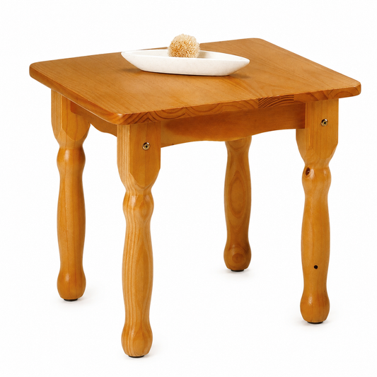 Mesa de centro de madera maciza – Estilo clásico rústico, patas torneadas, acabado natural – Ideal para salón o sala de estar - Buyqualia