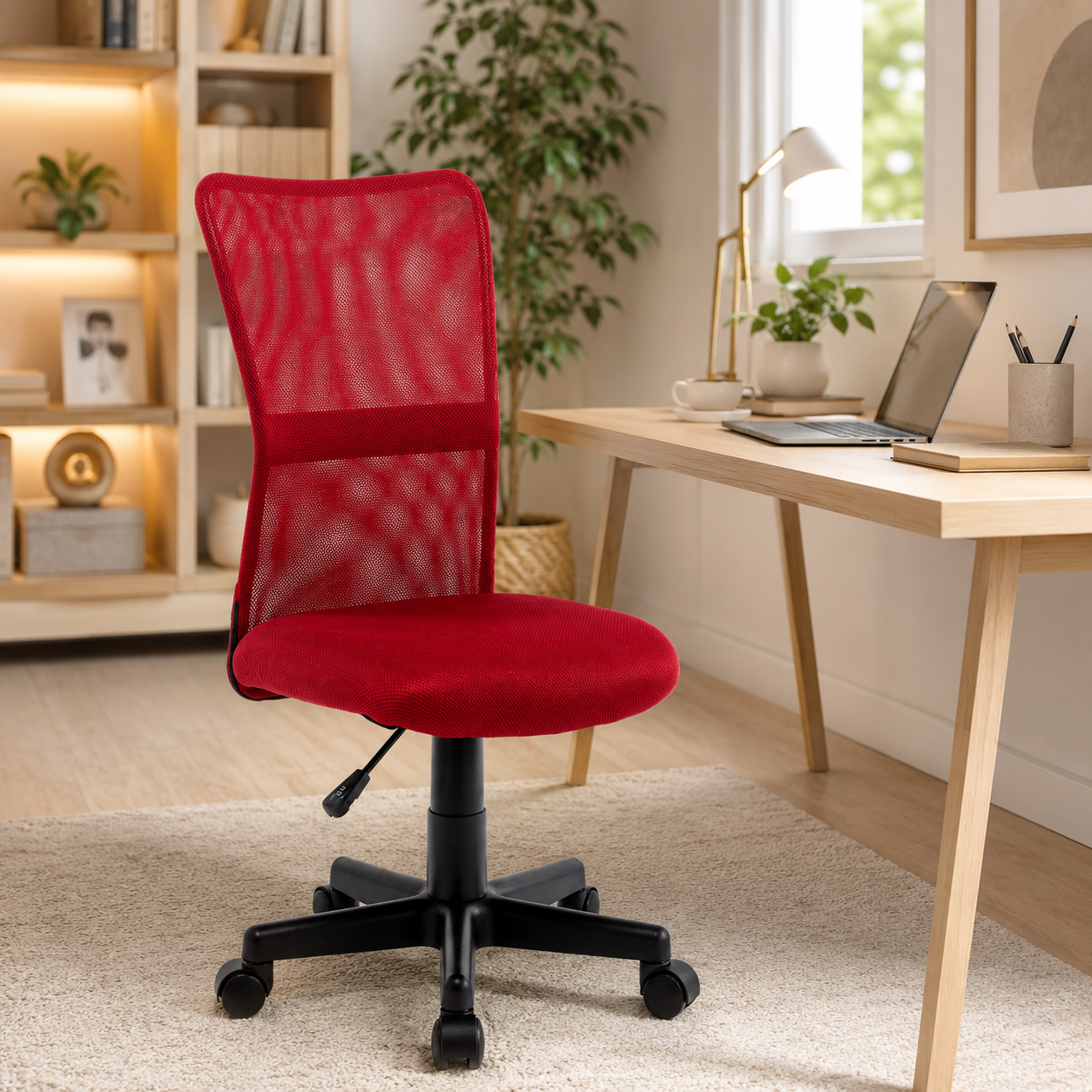 Buyqualia Silla de Oficina sillón Giratorio y elevable en Color Fucsia y Violeta