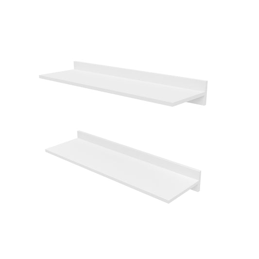 Buyqualia Kit de 2 estanterías de Pared, Color Blanco Nieve