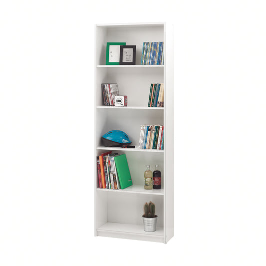 Buyqualia Estantería Librería en Color Blanco y Roble