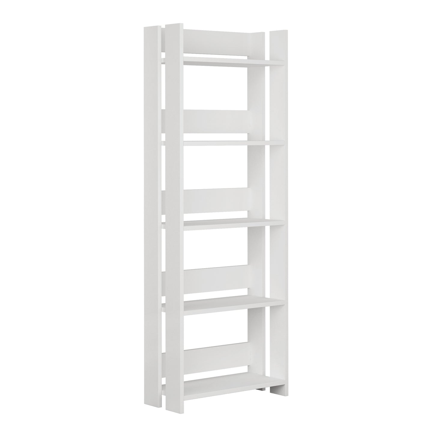 Buyqualia Mueble librería con estantes con Fondo reducido para Espacios pequeños en Color Blanco (Alto 155 / Ancho 57 / Fondo 25) en color Blanco y Roble