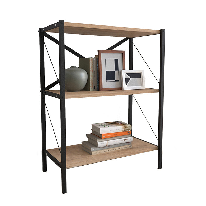 Estantería de Estilo Industrial con estantes de melamina Color safir y Estructura de Acero en Negro  - Medidas: 85x66x34 cm - Buyqualia