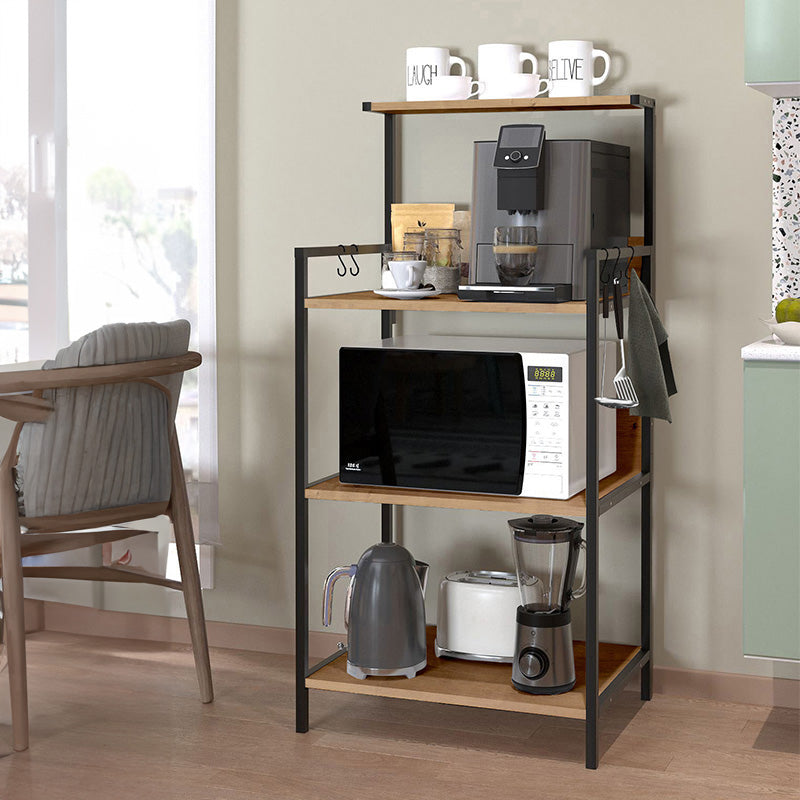 Estantería Auxiliar de Estilo Industrial – 130x63x48 cm | 3 Alturas | Ideal como Mueble para Bar, Estación de Café o Microondas - Buyqualia