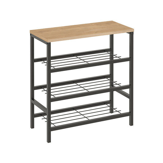 Recibidor Zapatero de Estilo Industrial – 67x65x30 cm | 3 Alturas para Zapatos | Mueble Compacto y Funcional para Entrada o Vestíbulo - Buyqualia
